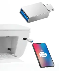 Adaptador OTG LV - Imprimir desde Celular sin WiFi - Compatible con iPhone Lightning y USB-C
